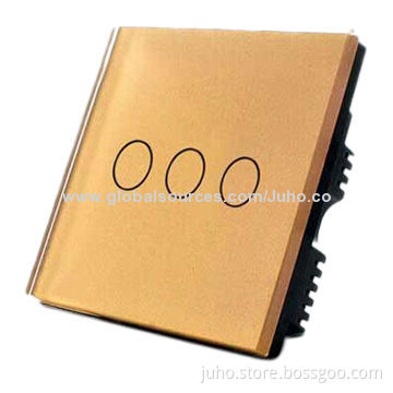 Three-gang Touch Wall Light Switch, Safe and Reliable, Nice Looking for Appearance